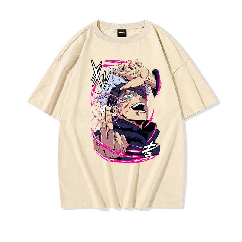 Anime Jujutsu Kaisen Printed Cotton T-shirts Women/Men Summer Short Sleeved Tee Shirts Round Neck Personalized Graphic Tops