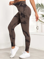 Tie Dye Seamless Gym Leggings Women Push Up Women Mallas Sports Fitness Contour Yoga Running Pants Elastic  Leggins