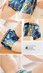 Lightweight Ice Silk Mens Underwear Elastic waistband Boyshorts Cotton 3D-Pouth Youth Boxer shorts Loose Male Boxer Underpants