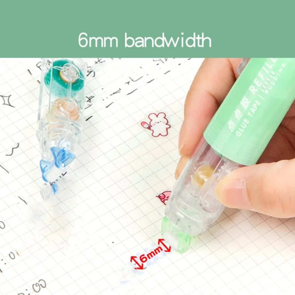 Double-sided Adhesive Press Spot Glue Pen Large Capacity High Viscosity Correction Tape Replaceable Core Office Supplies