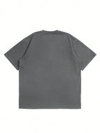 Summer men's 100% pure cotton casual loose plus size Letter And Mountain pattern printed round neck short sleeved T-shirt top