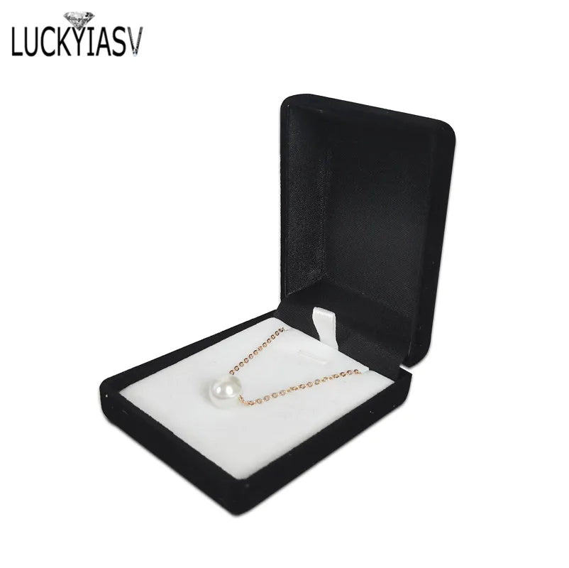 Wholesale Black Velvet Wedding Bride Jewelry Necklace Pendant Box Gift Colar Earrings Trinket Display Case Holder Organizer