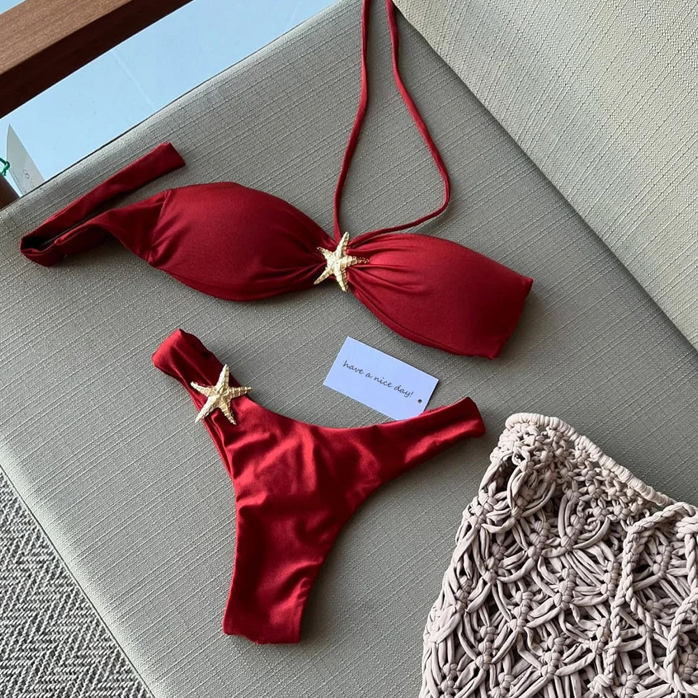 Micro Bikini 2025 Sexy Women Swimsuit Push Up Swimwear Sexy Bikini Set Brazilian Biquini Female Swimming Suit Starfish Beachwear