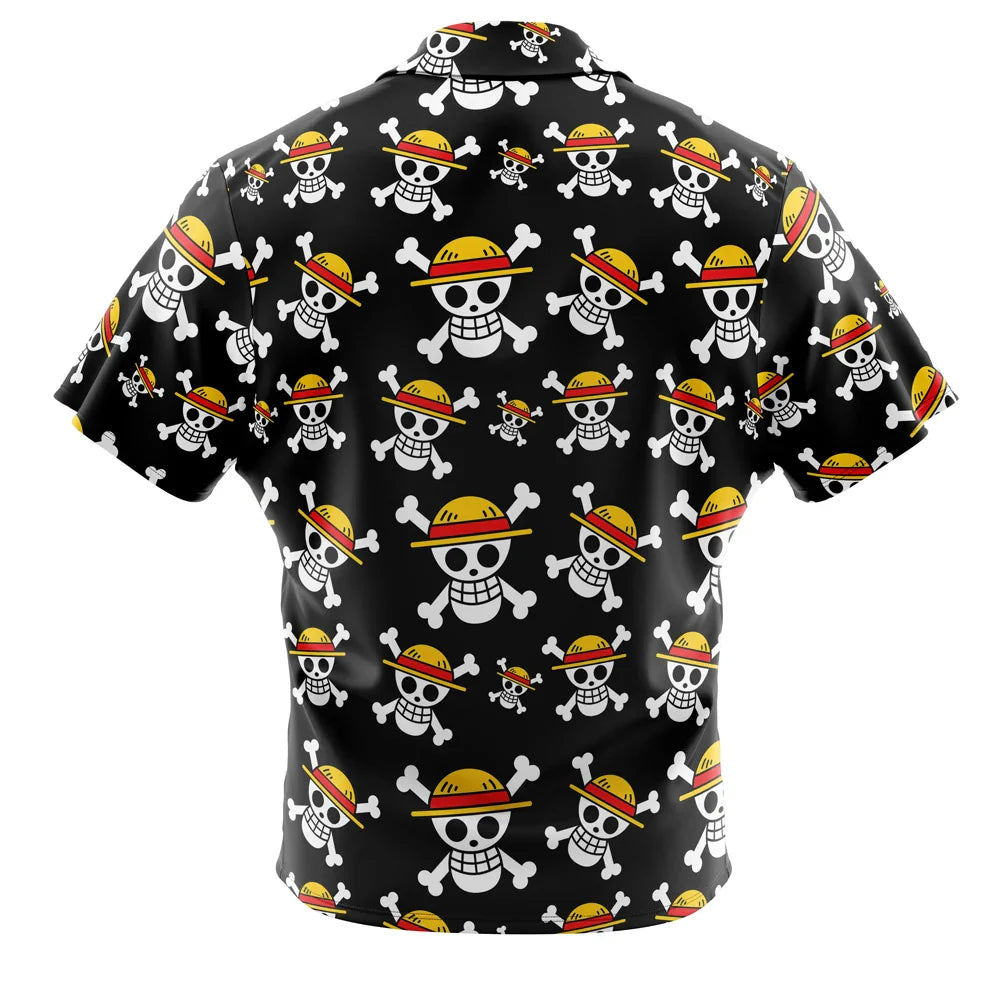 Luffy One Piece Button Up Hawaiian ShirtFashion Trend Breathable Loose Versatile Casual Sports Summer Men
