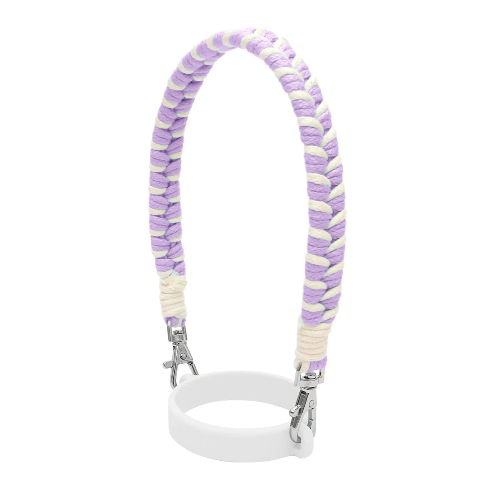 Water Bottle Handle Strap Handmade Flower 16-40oz Tumbler Silicone Safety Ring Cotton Rope Flower Durable Water Bottle Strap