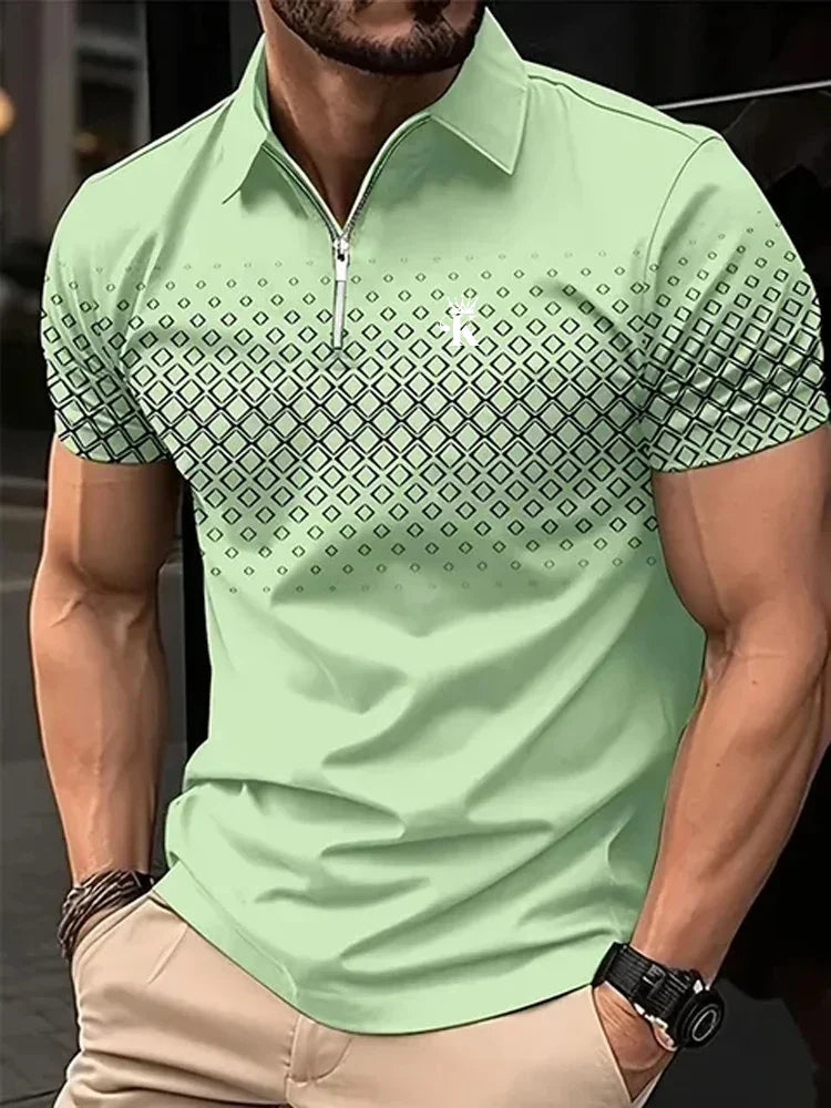 Business Men's Golf Polo Short Sleeve Polo Shirt Outdoor Casual Daily Streetwear Summer 3D Print Micro-elastic Polyester