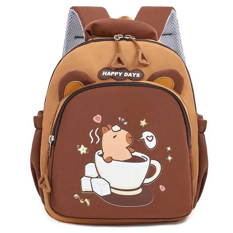 Children Capybara School Bag Cute Fashion Boy Girl Backpack Kids Kindergarten Rucksack Baby Gift