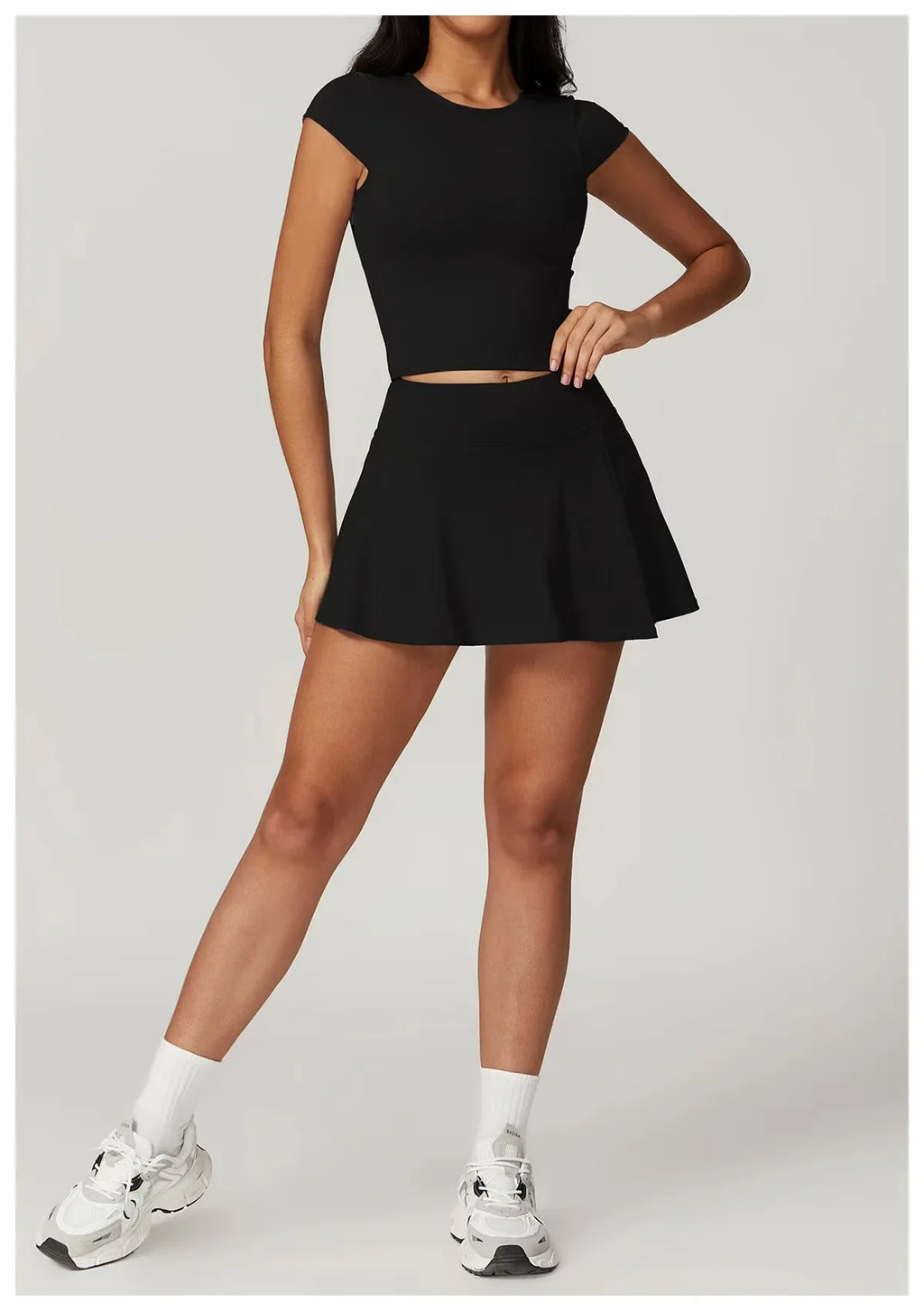 Two Piece Short Sleeve Sport Yoga Set Outfit Fitness Gym Set Workout Clothes for Women Flare Leggings Sportwear Women Tracksuit