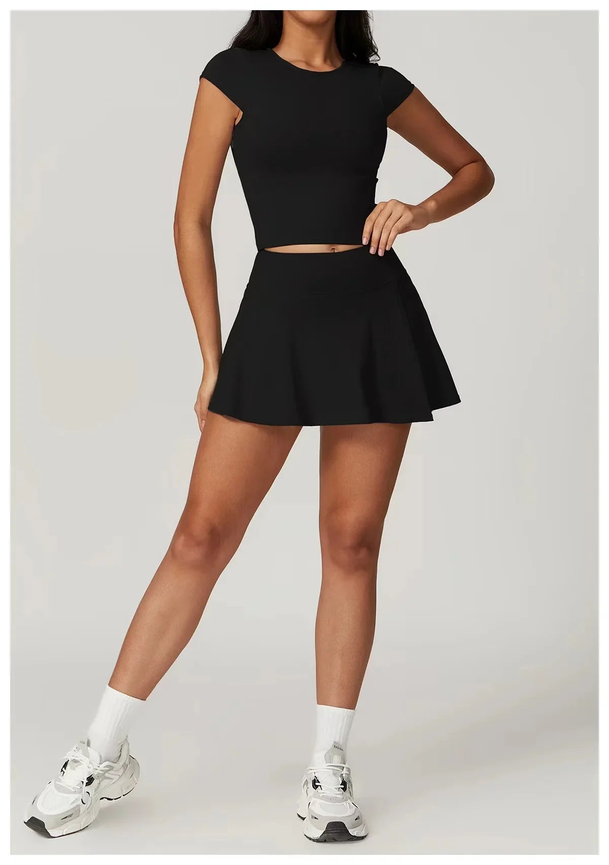 Two Piece Short Sleeve Sport Yoga Set Outfit Fitness Gym Set Workout Clothes for Women Flare Leggings Sportwear Women Tracksuit