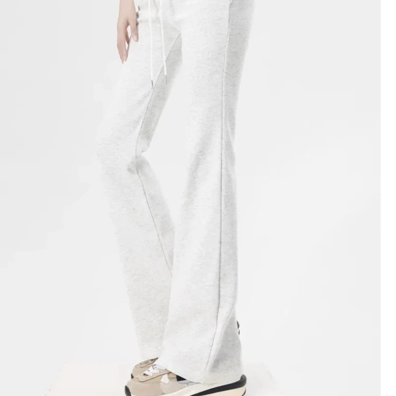 Women's Wide Leg Pants Lady's Draswtring Sweet Y2K Pink Flare Pant Boot Cut Female Long Trousers Casual Chic Matching Sweatpants