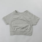 Impact Crop Top Women Short Sleeve Yoga Shirts Slim Fit Seamless Workout Top T-shirt Gym Clothes Woman Sportwear