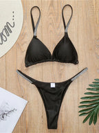 Diamond Swimwear Women 2024 Sexy Pink Micro Bikini Brazilian Black Rhinestone Thong Swimsuits Beach Push Up Bathing Suit Biquini