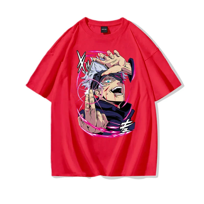 Anime Jujutsu Kaisen Printed Cotton T-shirts Women/Men Summer Short Sleeved Tee Shirts Round Neck Personalized Graphic Tops