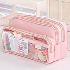 Exquisite Transparent Pencil Case Student Large Capacity Multifunctional Convenient Stationery Storage Bag