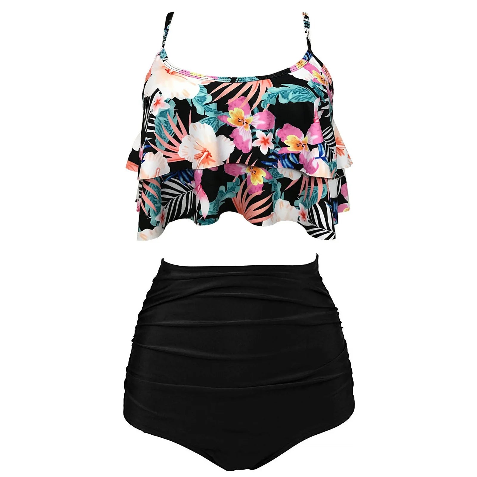 Swimwear For Women Plus Size Bikinis Sets Sexy Bikini Wave Solid Cup Split Cover-up Swimsuit Bathing Suit Women's Swimsuit 2023