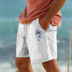 Men Cotton Shorts Resort 3D Printed Shorts Elastic Waist Drawstring Style Holiday Beach Women's Lightweight Hiking Cargo Pants
