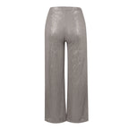 Women's Fashion Solid Color High Waist Sequin Side Zipper Draped Wide Leg Pants Pants for Women Women's Pants Women's Pants 2024