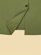 GIBSIE Plus Size Holiday Two Piece Set Women Summer Short Sleeve Button Down Shirt With Pockets Solid Elastic Waist Shorts Sets