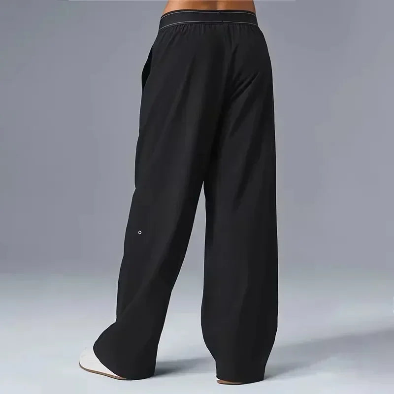 yoga high waist women's straight leg wide leg pants sports fitness pilates training casual pants
