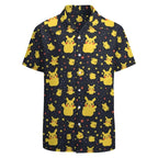 Summer Men's Shirt Cute Animal Print Short Sleeve Shirt Open button Lapel Men's Top Comfortable Casual Men's Shirts