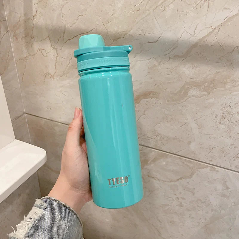 Tyeso Stainless Steel Thermos Water Bottle Portable Sport Vacuum Flask Keeps Cold and Heat Thermal Mug Insulated Car Tumbler Cup