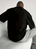 Summer men's 100% pure cotton casual sports loose and fashionable cartoon bear pattern printed round neck short sleeved T-shirt