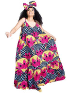 Wmstar Plus Size Dresses for Women Floral Printed Slip  Loose Stretch Big Swing Maxi Dress Summer Clothes Wholesale Dropshipping