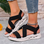Summer New 2025 Wedge Women's Sandals Platform Outdoor Beach Shoes for Women Elastic Band Design Women Sandals Size 36-43