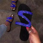 Women Summer Flat Bling Slippers Female Flip Flops Sandals Outdoor Beach Women Sandals  Glitter Shoes for Women 2024