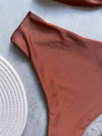 Green Shiny Solid Swimwears Bandeau U Shaped Bikini High Waist Sexy Swimsuit Woman 2025 Wrinkled Bather Brazilian Bikini Mujer