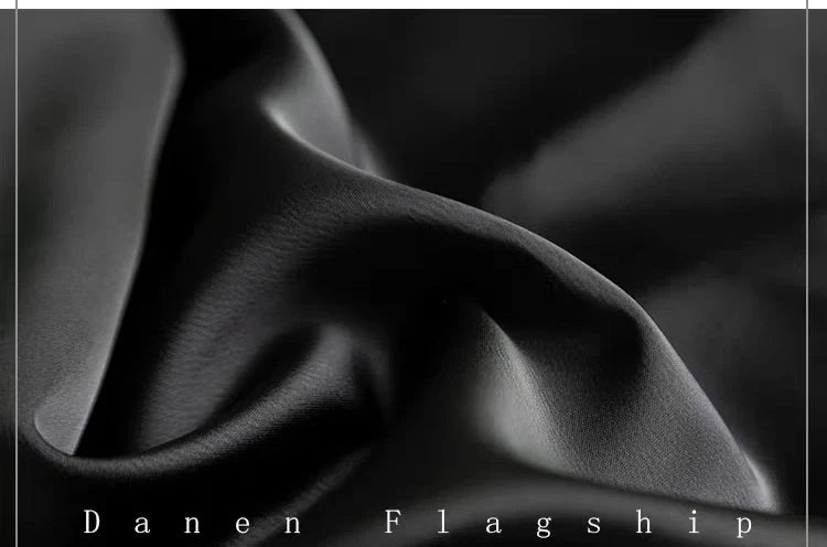 Garemay Summer Autumn Women's Pants Loose Solid Classic Black Straight High Waist Casual Silk Satin Wide Leg Trousers for Women