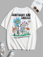Confident And Unruly Attitude Determines Direction Men T Shirt Cotton Shirt Street Loose T-Shirts Summer Breathable Short Sleeve