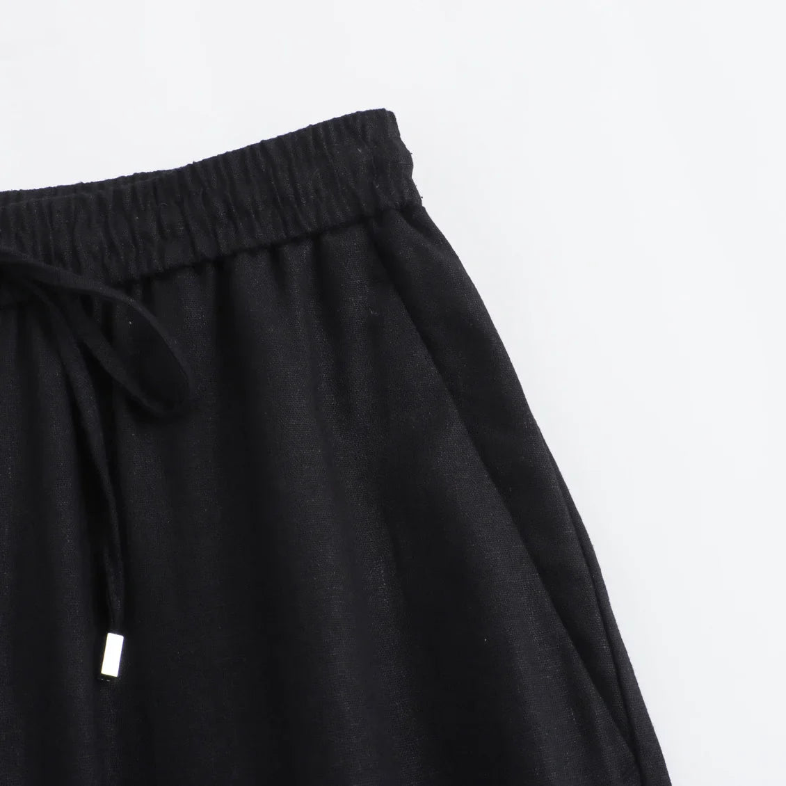 TRAF Women Fashion Spring Summer Lace-up Linen Blended Straight Pants Pocket Office Lady Chic High Waist Trousers Mujer