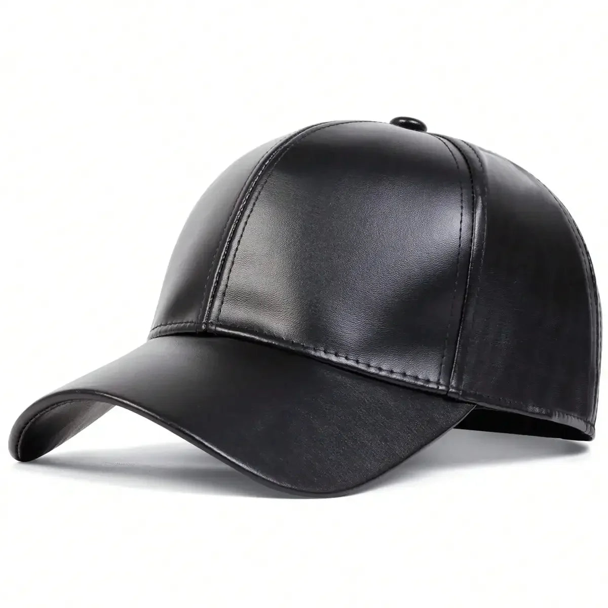 Unisex Light Panel Solid Color PU Leather Baseball Caps Spring Autumn Outdoor Adjustable Casual Hats Dad Hat Sunscreen Hat