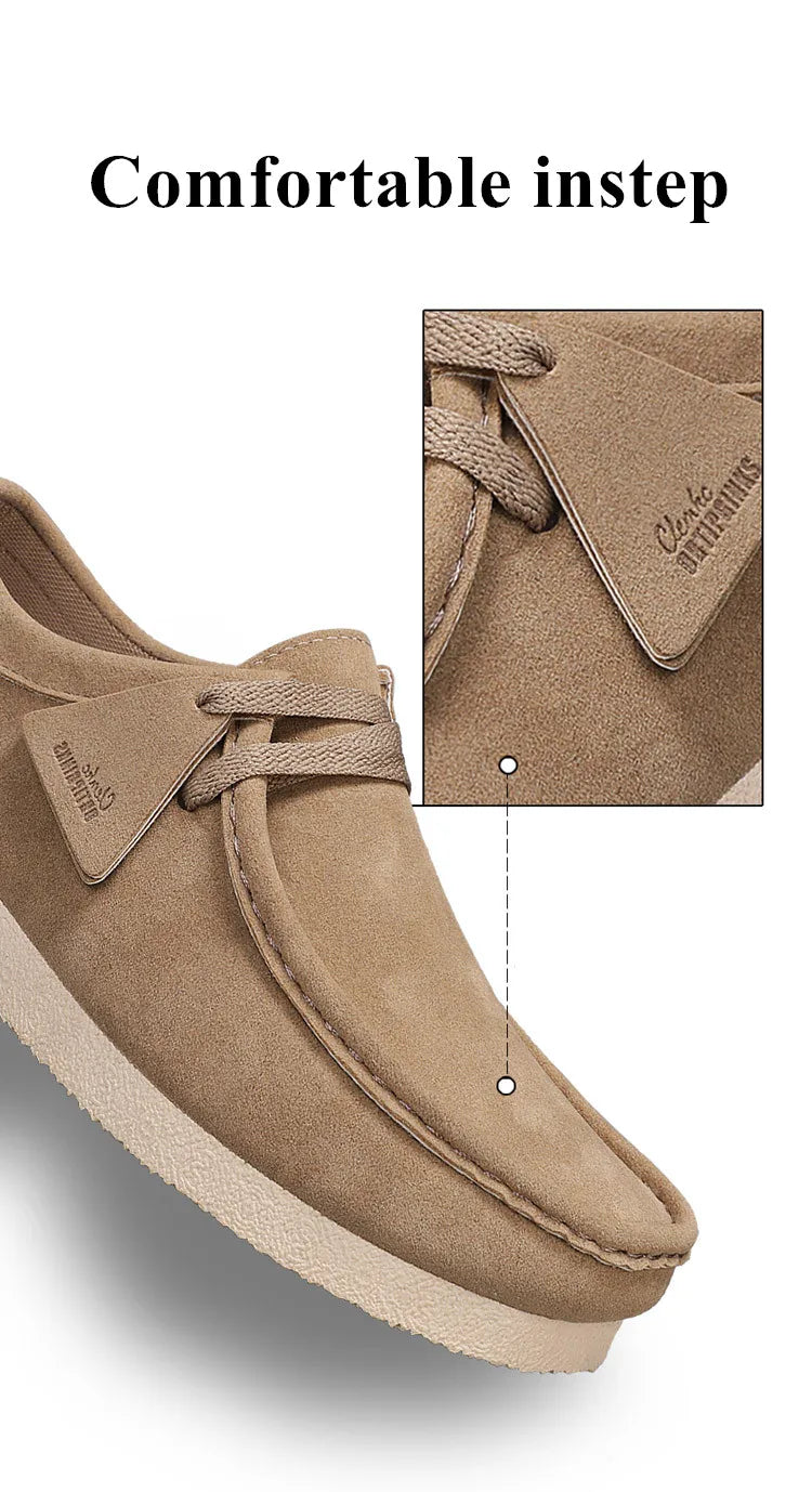 Fashion Khaki Casual Shoes For Men Suede Leather Loafers Men Platform Slip-on Men's Driving Shoes Lightweight Leisure Men Shoes