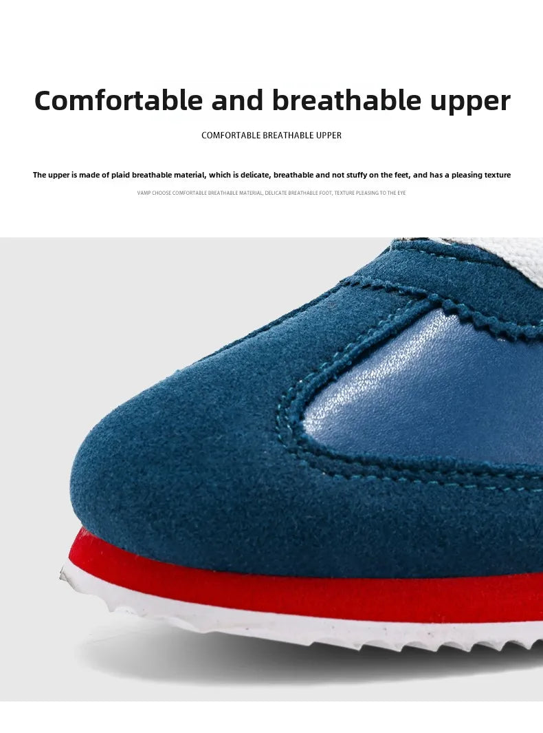 Trend Classic Running Shoes Men Suede Leather Mens Blue Sneakers Comfort Flat Jogging Shoes Man Athletic Shoes zapatillas hombre