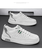 Upgrade your style with Men's Vulcanize Shoes 2025 /White Leather Casual Shoes/