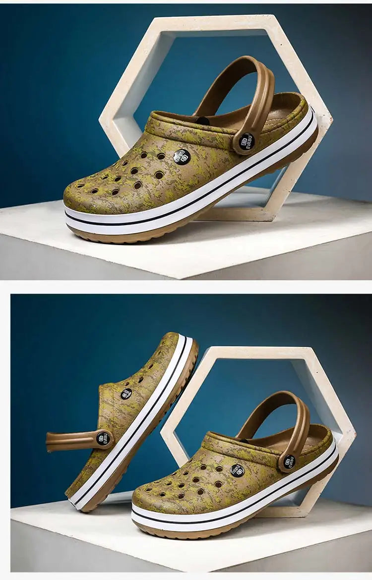 Hot Sale Large Size Men's Vacation Beach Sandals Leisure Garden Multifunctional Shoes　Indoor Home Slippers 39-45#