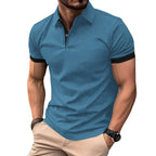 Summer Men Polo Shirts Men Short Sleeve Shirt Contrast Color Lightweight Streetwear Casual  Lapel Collar Tops