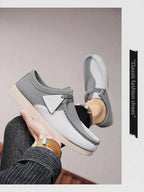 Fashion Khaki Casual Shoes For Men Suede Leather Loafers Men Platform Slip-on Men's Driving Shoes Lightweight Leisure Men Shoes