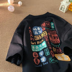 Korean Version Retro Letter Printed Couple Short Sleeved T-shirt Casual Loose Versatile Round Neck Women's Summer Top