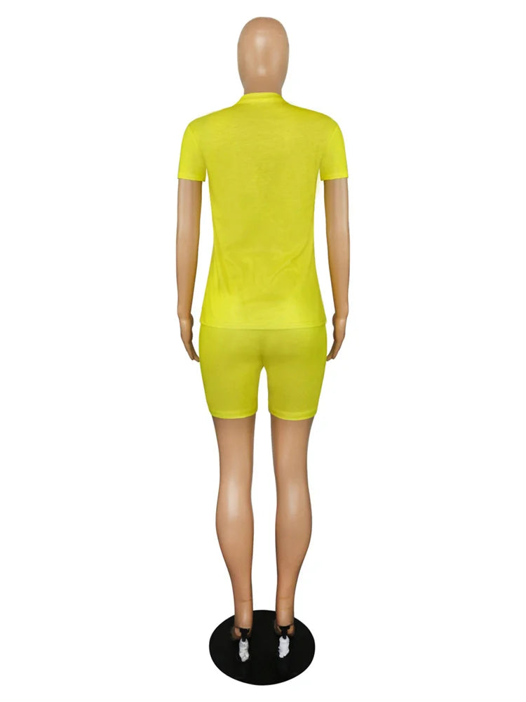 Wmstar Plus Size Two Piece Outfits for Women Tracksuit Shorts Sets  Lip Print Top Casual New In Matching Wholesale Dropshipping