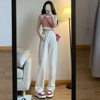 ZOENOVA High Waisted Jeans Y2K Fashion Women Clothing Blue Black Straight Leg Denim Pants Trousers Mom Jean Baggy Trousers Tall