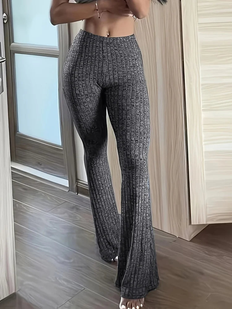 Women's Bell-bottom Pants High-waisted Tight Wide Leg Yoga Pants Fitness Sports Casual Leggings Trousers Joggers Autumn Winter