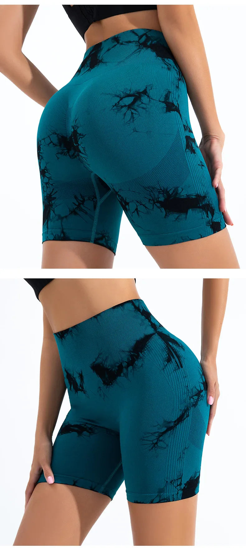 Summer Women High Waist Butt Lift Shorts Legging Seamless Leggings Fashion Tie Dye Shorts Gym Workout Running Pants