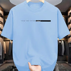 Summer men's 100% cotton casual loose fit large letter print round neck short sleeved T-shirt top High Street Unisex style