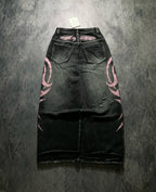 Y2K Graffiti Gothic Jeans Loose Punk Print Jeans Retro Street Street Hip Hop  Straight  Pants  High Street Harajuku Couple Pants