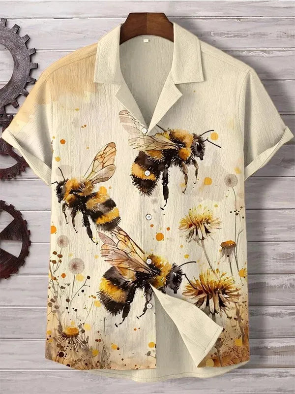 Men's Art Graphics Shirts Short Sleeved Button Down Lapel Shirt For Summer Oversized Tops Vacation Casual Hawaiian Shirts