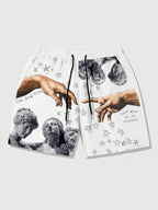 New Men's Summer Shorts Loose Luxury Shorts 3D Printing Casual Sculpture Print Harajuku Shorts Sports Quick Drying Shorts