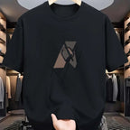 Men's summer 100 cotton fashionable casual sports loose plus size letter pattern printed round neck short sleeved T-shirt